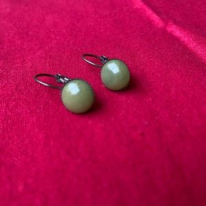 Olive green clasp earrings